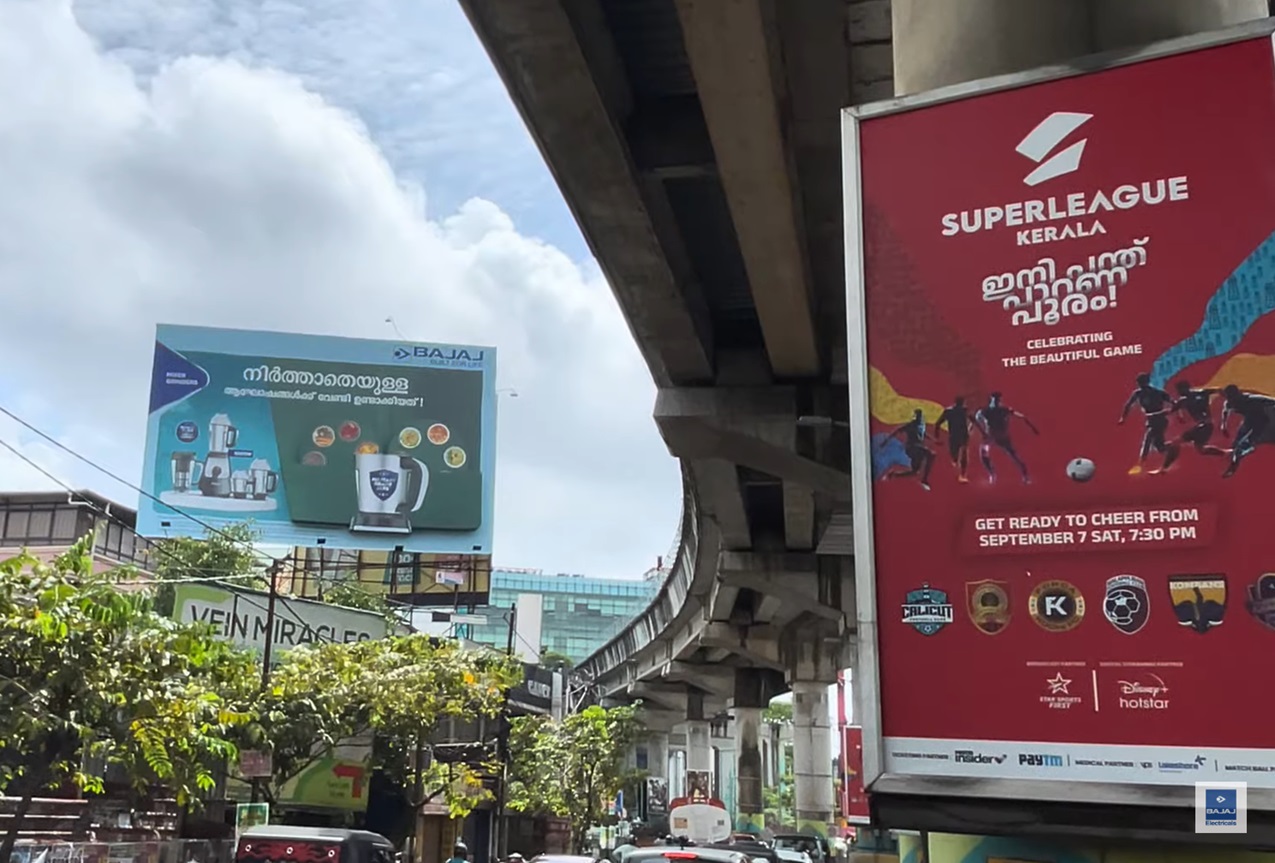 Bajaj’s Impact Hoardings highlight Kochi’s Onam spirit.